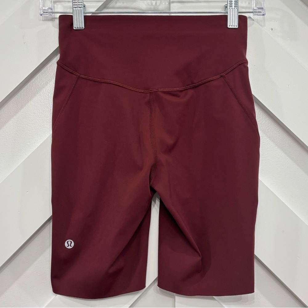 Lululemon Base Pace High Rise Shorts 8" In Mulled Wine Size 4